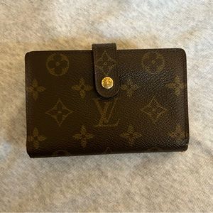AUTH Louis Vuitton Leather Wallet With Coin Monogram Compact KissLock
